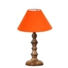 Devansh Orange Cotton Table Lamp With  Wood Natural Base -(10X10X16) Inches)-30