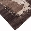 Abstract Brown Wool Silk Handmade Area Rug for Bedroom 4x6