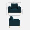 Nency Velvet 1 seater Sofa T Blue