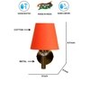 Devansh Metal Electric Wall Light in Gold Colour with Orange Shade Count of 1 Light