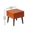 Axel Leatherette Wooden Stool Tufted in Tan Color