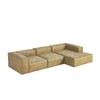 Elegantedge Wood Left Aligned 3-Seater With Upholstery Non Storage Sofa In Brown Colour