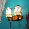 Eliante Modern Wall Lights Mild Steel & Glass Material Antique & Champaign Finish