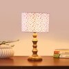 Devansh Multicolor Cotton Table Lamp With Wood Natural Base (7X7X15.5 Inches)-16