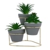 Multi Level Faux Plants With Ceramic Pots