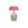 Pink Jute with White Brushed Wood Table Lamp