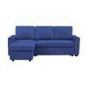 Noah Solid Wood Sofa cum Bed in Navy Blue