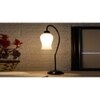 Milky Frosted Glass Curvy Table lamp with Iron Base (SP47)
