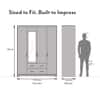 Miller 4 Doors 2 Drawers Wardrobe With Mirror and Lock in Two Tone Finish