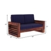 Maruti 3+2+1 Seater Wooden Sofa (BLUE Colour, Teak Finish)