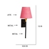 Devansh Metal Electric Wall Light in Black Colour with Pink Shade Count of 1 Light