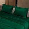 Stoa Paris Double Bedsheet with 2 Pillow Covers sheet with Emerald Green