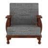 Brixton Wooden One Seater Sofa in Grey Colour
