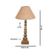 Devansh Beige Jute Table Lamp With  Wood Natural Base(10X10X21 Inches)-34
