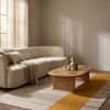 Jaipur Rugs Soft Geometric Striped Wool 5x8 Feet Undyed White And Gold Spice Dhurrie Carpet