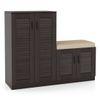 Bennis 25 Pair Shoe Rack in Dark Walnut Finish