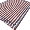 Jaipur Rugs Soft Scalloped Border Striped Wool Dhurrie Rug White 5x5 ft