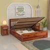 Shambhu Sheesham Wood King Size Bed In Honey Oak Finish With Hydraulic Storage (72 x 78 inches)