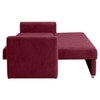 Alfon 3 Seater Velvet Pull Out Sofa Cum Bed with Storage In Maroon