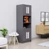 Hexa Red Crockery Unit Multipurpose Wooden Storage Cabinet in Slate Grey Colour