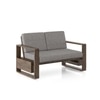 Moreno Two Seater Solid Wood Sofa In Danish Walnut Finish with Flint Grey Futon Colour