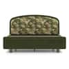 Eden Upholstered King Size Non-Storage Bed In Berry Orchid Colour with Danish Walnut Finish