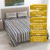 Zeke Multicolor Geometric 400 TC Cotton Flat Super King Size Bedsheet with 2 Pillow Covers – Threads