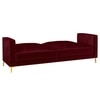 Novelle 3 Seater Velvet Sofa Cum Bed in Maroon colour