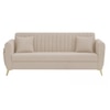 Daraco Velvet 3 Seater Sofa in Cream Color