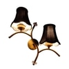 Devansh Metal Electric Wall Light in Gold Colour with Black Shade Count of 2 Lights