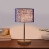Devansh Blue Jute Table Lamp With Natural  Wood Base  & Steel Pipe (7X17 Inches)-13