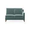 Abbey Sectional Sofa (Colour : Dusty Turquoise Velvet, Cushion : Soft, Seater : Left Aligned 2 Seater + Left Aligned Chaise)