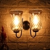 Devansh Metal Electric Wall Light in black Colour with Lavender Shade Count of 2 Lights