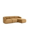 Zenliving Wood Left Aligned 3-Seater With Upholstery Non Storage Sofa In Brown Colour