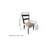 Newport wood Set of 2 Dining Chairs in Beige Mossy Fabric Cushioning with DARK WALNUT FINISH