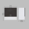 2 Doors Modular Wall Mounted Kitchen Cabinet With Organizer Shelf In Highland Pine Finish