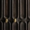 Kibo Solid Mango Wood Sideboard with 4 Door in Dark Finish with Metal Base