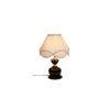 Atreus Off White Fabric Shade Table Lamp with Black Iron Base