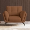 Vetra 1 Seater Leather Sofa In Pecan Brown Colour