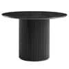 Velin Round Solid Mango Wood Pedestal Dining Table Black