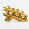 Seven Horse Royal Gallop Horse Sculpture in Gold Colour