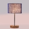 Devansh Blue Jute Table Lamp With Natural  Wood Base  & Steel Pipe (7X17 Inches)-13