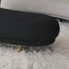Wooden Twist Borzy Modern Curved Bench with Golden Metal Legs and Soft in Black Colour