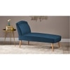 Recame Fabric Chaise Launger in T Blue Colour