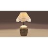 Vintage cotton off-white with White Brushed Wood Table Lamp