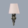 Devansh Metal Electric Wall Light in Antique Gold Colour with White Shade Count of 1 Light