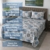 Pavi White & Blue Floral 400 TC Cotton Flat Queen Size Bedsheet with 2 Pillow Covers – Threads