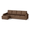 Apollo Sofa (Colour : Mocha, Cushion : Soft, Back Type : High Back, Seating Capacity : Left Aligned 3 Seater + Left Aligned Chaise + Ottoman)