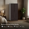 Bennis Engineered Wood 2 Door Wardrobe Without Mirror in Dark Walnut Finish