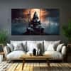 The Castle Decor Lord Shiva Wall Painting Wooden Framed 27x48 Inch (Style 2)